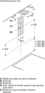 Bosch DWB96BC50 Campana Extractora Decorativa de Pared 90 cm Serie 2, 619 m³/h, LED, Acero Inoxidable