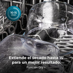 Cecotec Bolero Aguazero 6210 Dark Lavavajillas 60 cm, 15 Cubiertos, Tercera Bandeja, 8 Programas