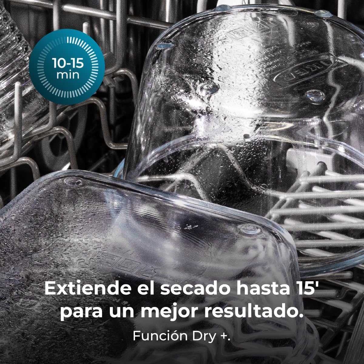 Cecotec Bolero Aguazero 6210 Dark Lavavajillas 60 cm, 15 Cubiertos, Tercera Bandeja, 8 Programas