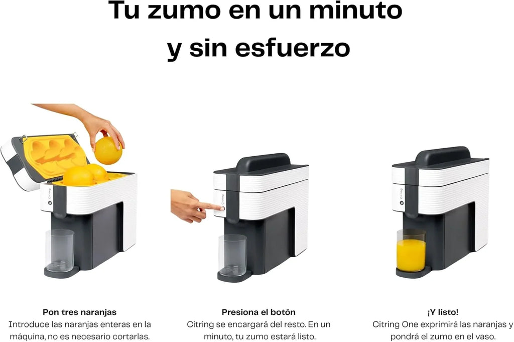 Citring One Exprimidor de Naranjas Eléctrico Automático, Hecho en España, Negro
