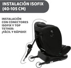 Chicco Unico Evo i-Size Classic Silla de Coche Isofix Giratoria 360° de 40 a 150 cm (0-12 Años), Negra