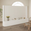 Biombo Separador Plegable con Estante 300 x 43 x 200 cm, Blanco
