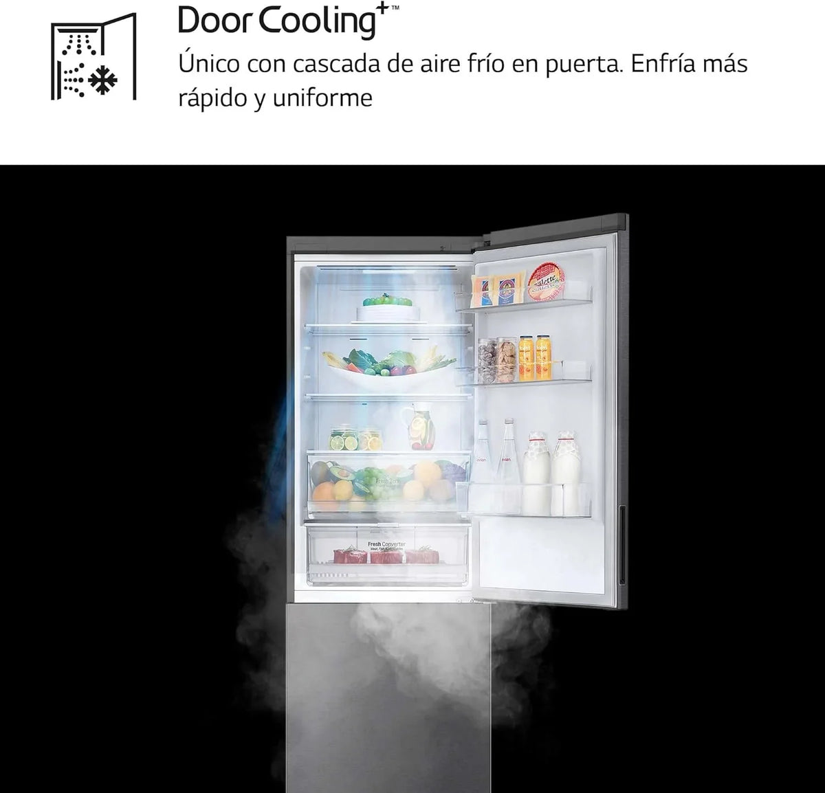 GBP61DSXGC Frigorífico Combi No Frost 341 L, 186 cm, Smart Inverter, Door Cooling, Inox Antihuellas