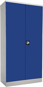 eurokraft Nilas Armario Metálico con 4 Estantes 1950 x 1000 x 500 mm, Gris Claro y Azul