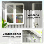 Outsunny Caseta de Jardín Metálica 2,55 m² 221 x 133 x 190 cm con Ventana y Cerradura, Gris Oscuro