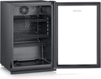 SEVERIN FSK 8840 Nevera para Botellas con Cerradura y Luz LED, 118 L, Negro/Plata