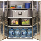 Seville Classics UHD16238 Armario Metálico con Cerradura 121,9 x 60,9 x 182,9 cm, Gris Granito
