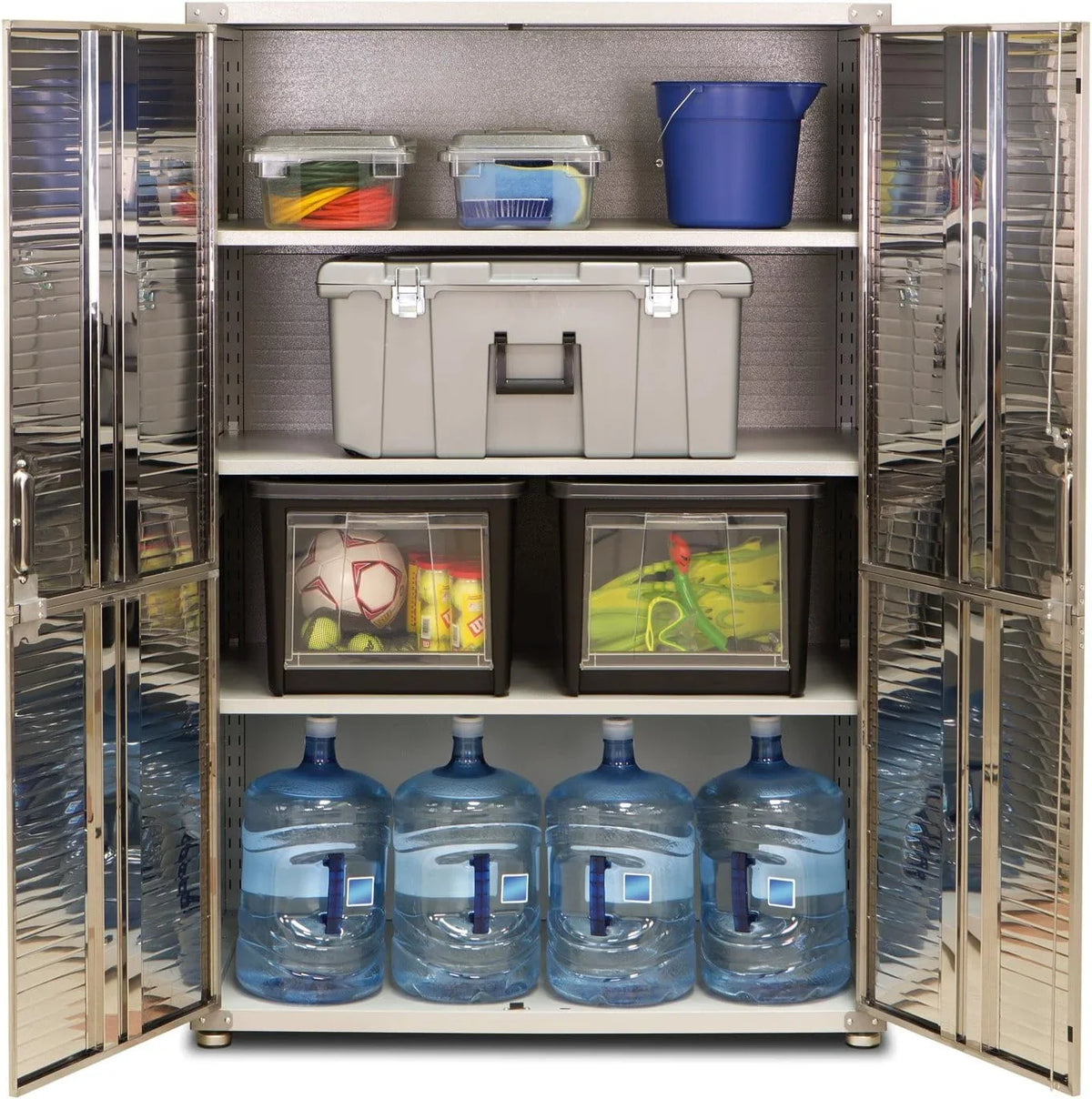 Seville Classics UHD16238 Armario Metálico con Cerradura 121,9 x 60,9 x 182,9 cm, Gris Granito