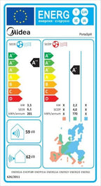 Midea PortaSplit Aire Acondicionado Portátil con Bomba de Calor 12000 BTU, A++, 39 dB, hasta 42 m²