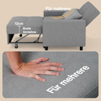 Bealife Sillón Cama Plegable con Respaldo Reclinable, Gris Claro