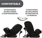 Chicco Unico Evo i-Size Classic Silla de Coche Isofix Giratoria 360° de 40 a 150 cm (0-12 Años), Negra