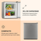 Klarstein Garfield Eco Mini Congelador Vertical 33 L Silencioso, Plateado