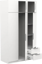 Miroytengo Armario Ghost Grande 6 Puertas y 2 Cajones Blanco Mate 203 x 119 cm