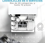 Midea Lavavajillas Compacto de Encimera 55 cm, 6 Servicios, 7 Programas, sin Instalación, Blanco