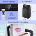 Klarstein Aire Acondicionado Portátil 4 en 1 con Modo Noche y Bajo Consumo, hasta 12000 BTU