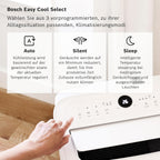Bosch Cool Aire Acondicionado Portátil 3 en 1 con Modos Auto, Silencio y Noche