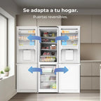 Cecotec Bolero CoolMarket Combi 296 DF WD Dark Frigorífico Combi 296 L con Dispensador de Agua