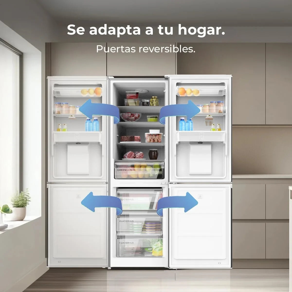 Cecotec Bolero CoolMarket Combi 296 DF WD Dark Frigorífico Combi 296 L con Dispensador de Agua
