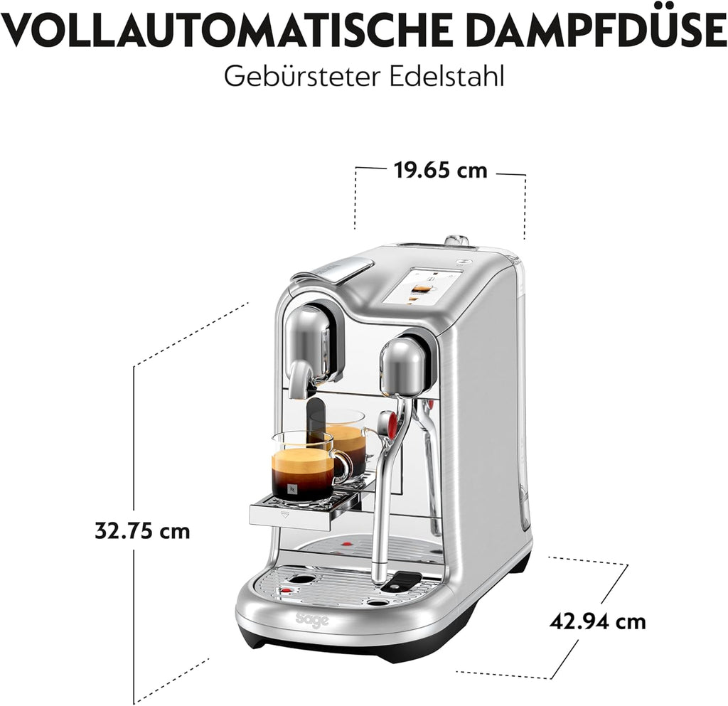 Sage Nespresso Creatista Pro Cafetera de Cápsulas con Vaporizador Automático, Acero Cepillado