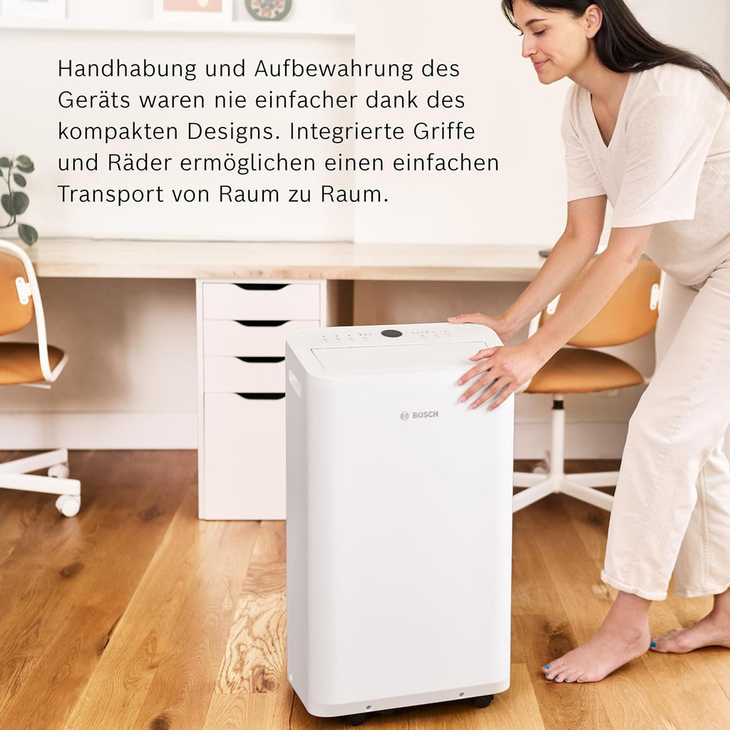 Bosch Cool Aire Acondicionado Portátil 3 en 1 con Modos Auto, Silencio y Noche