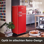 SEVERIN RKG 8933 Frigorífico Combi Retro 206 L con Congelador 4 Estrellas