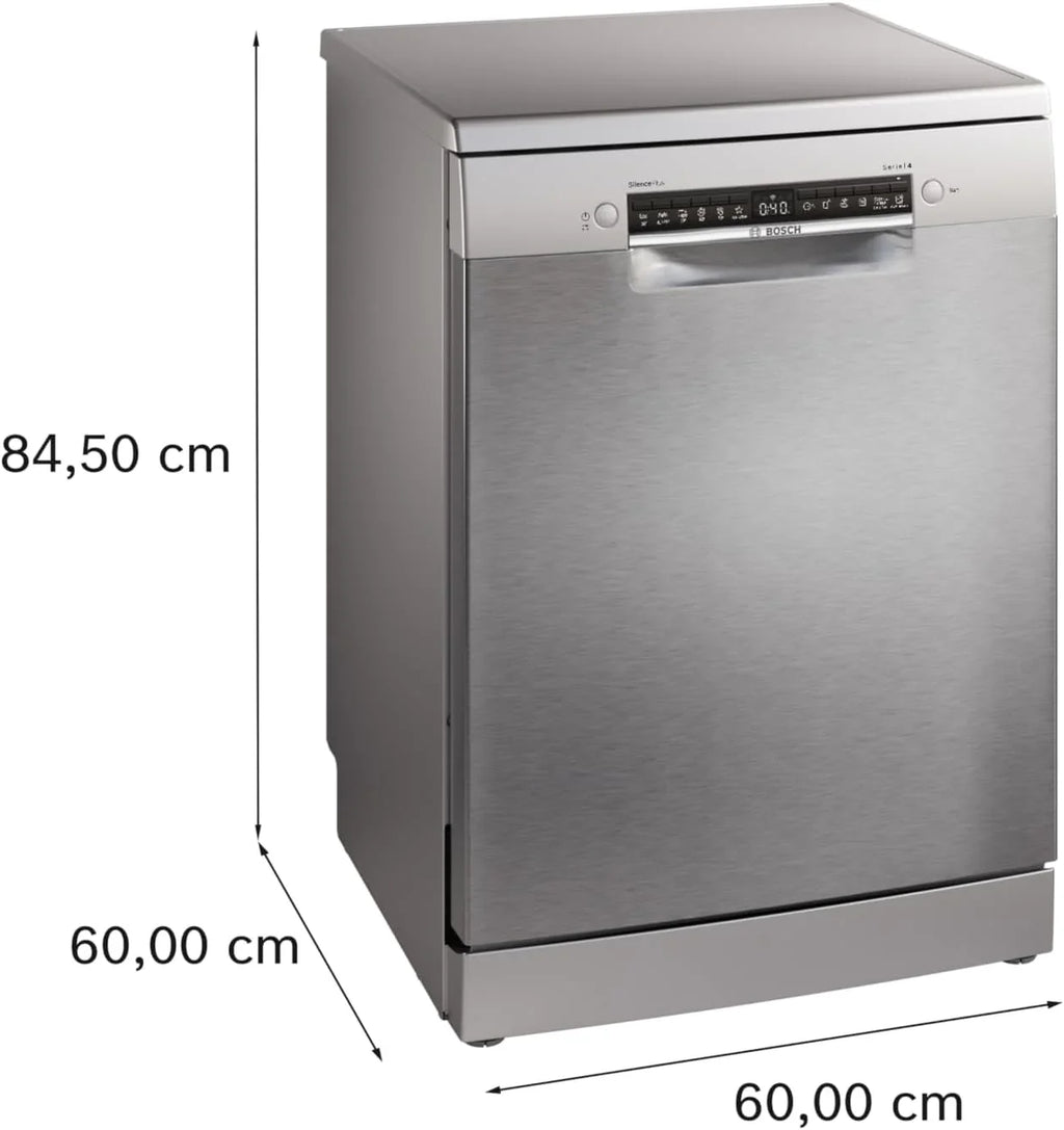 Bosch SMS4EMI06E Lavavajillas 60 cm Serie 4, Home Connect, Motor EcoSilence, Acero