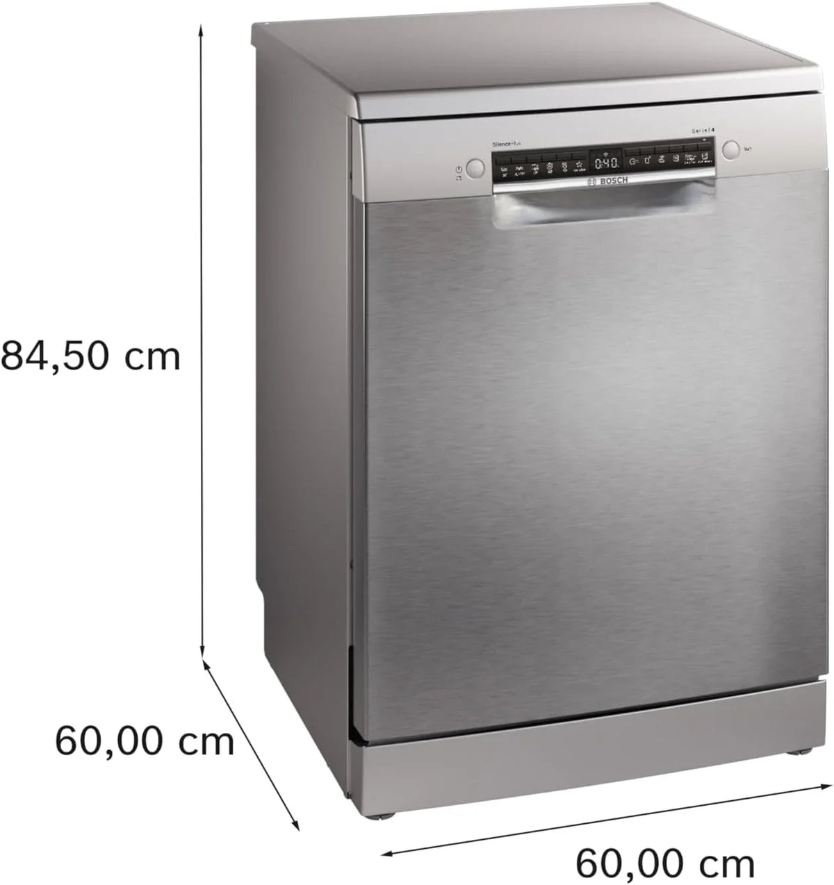 Bosch SMS4EMI06E Lavavajillas 60 cm Serie 4, Home Connect, Motor EcoSilence, Acero