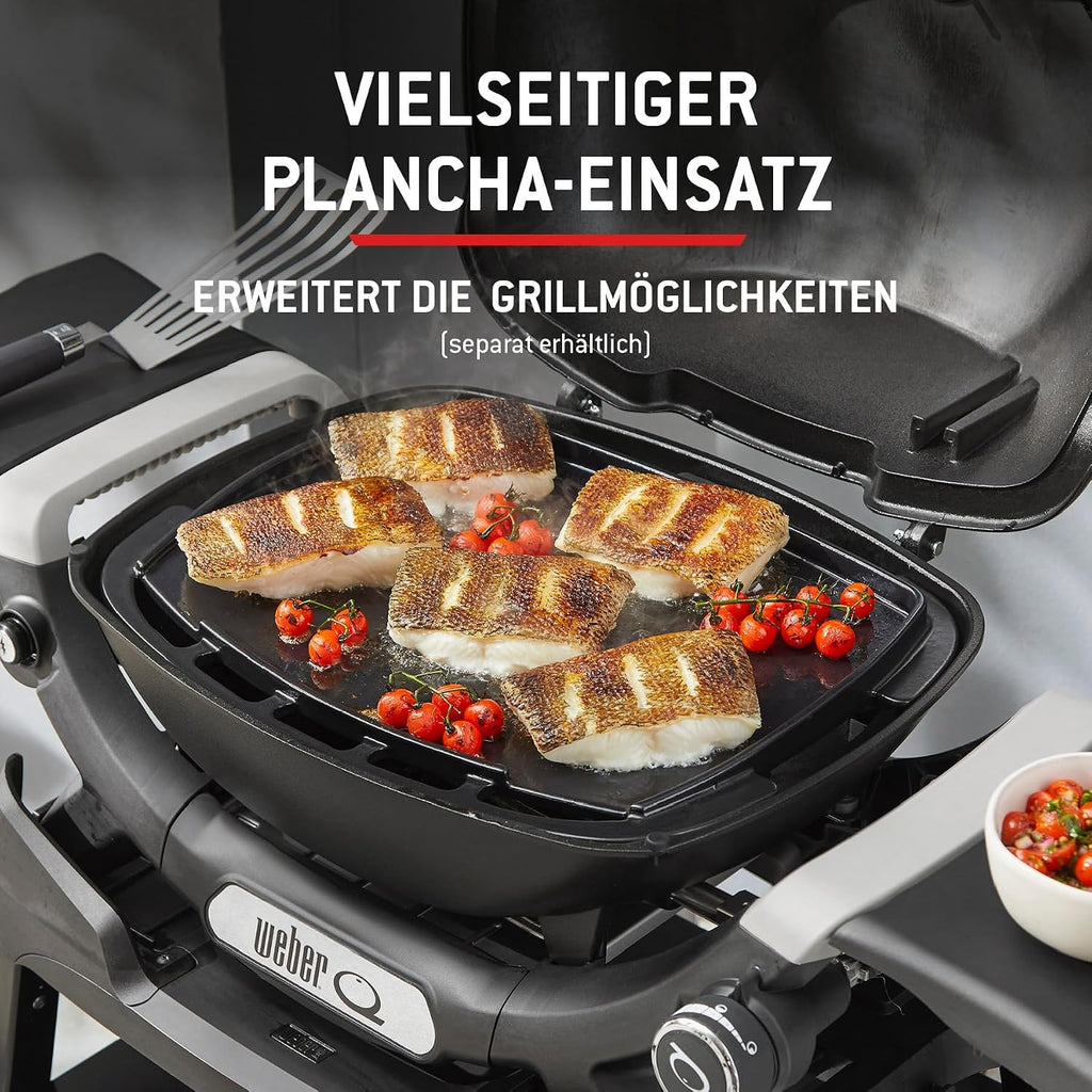 Weber Q 1100N Barbacoa de Gas Portátil con Encendido Electrónico, Negro Medianoche