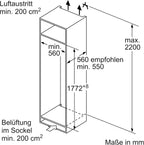 Bosch KIR81ADD0 Frigorífico Integrable 1 Puerta 310 L, 177,5 cm, VitaFresh XXL, Clase D