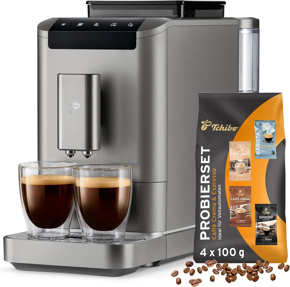Tchibo Esperto2 Caffè Cafetera Superautomática con Función 2 Tazas, Granite Black - imagen 2