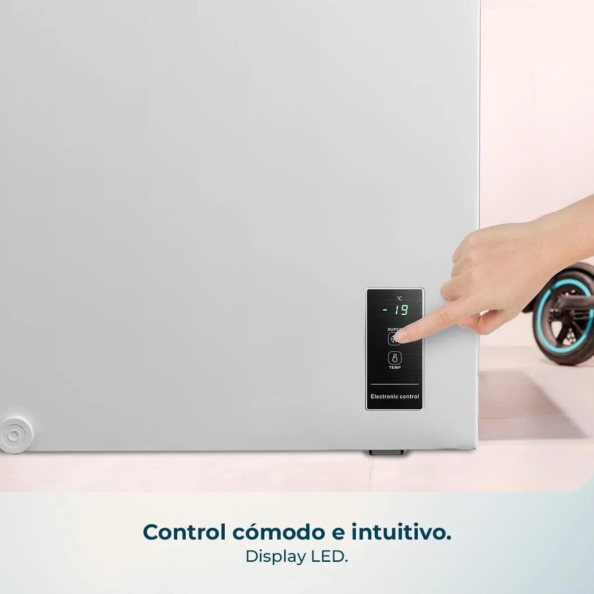 Cecotec Bolero CoolMarket Chest 143P White E Congelador Horizontal 143 L, Puerta ZeroG, Dual Function