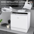 Hermitlux Mini Lavavajillas de Sobremesa para 4 Cubiertos con Depósito de 5 L, Blanco