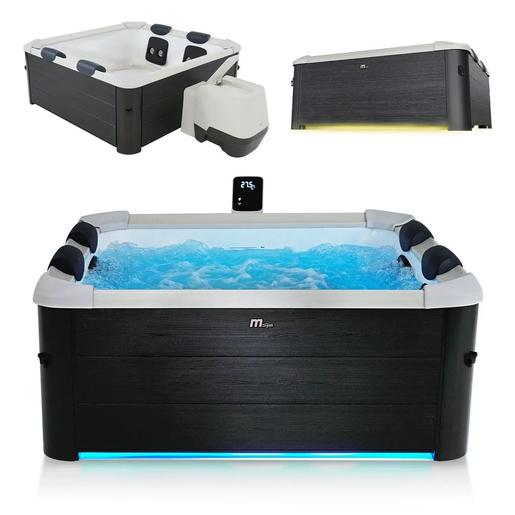 Spa Hinchable Oslo para 6 Personas 850 L con Iluminación LED y App, Gris
