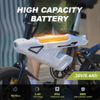 Bicicleta Eléctrica Plegable 14" Motor 250 W, Batería 36 V 6,4 Ah, Pantalla LCD