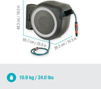 Gardena RollUp M/L Portamangueras de Pared con Manguera de 25 m, Blanco y Gris