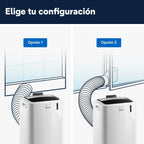 Pinguino PAC EM90K Silent Aire Acondicionado Portátil 9800 BTU/h, 2,5 kW, Deshumidificador y Ventilador