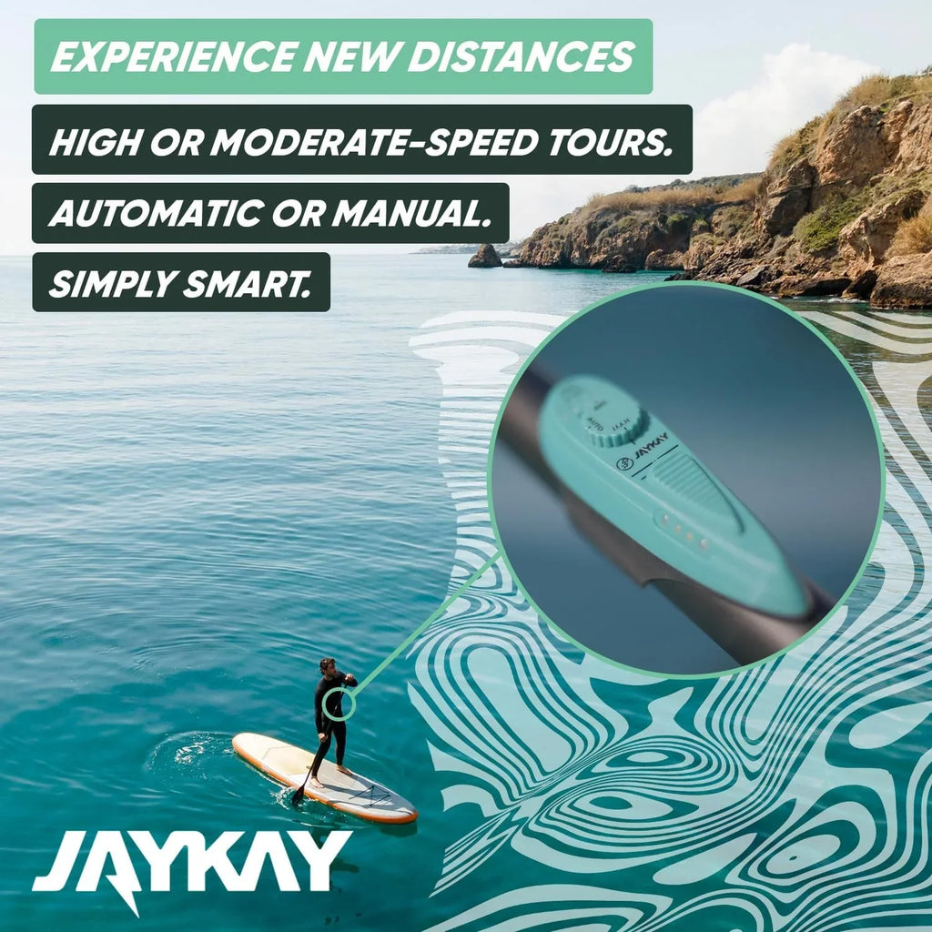 JayKay SUP E-Fin Aleta Eléctrica para Paddle Surf, Kayak y Windsurf, hasta 6 Horas de Batería