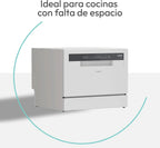 Candy CP 6E51LW Lavavajillas Compacto de Encimera 6 Servicios, 5 Programas, 51 dB, Blanco