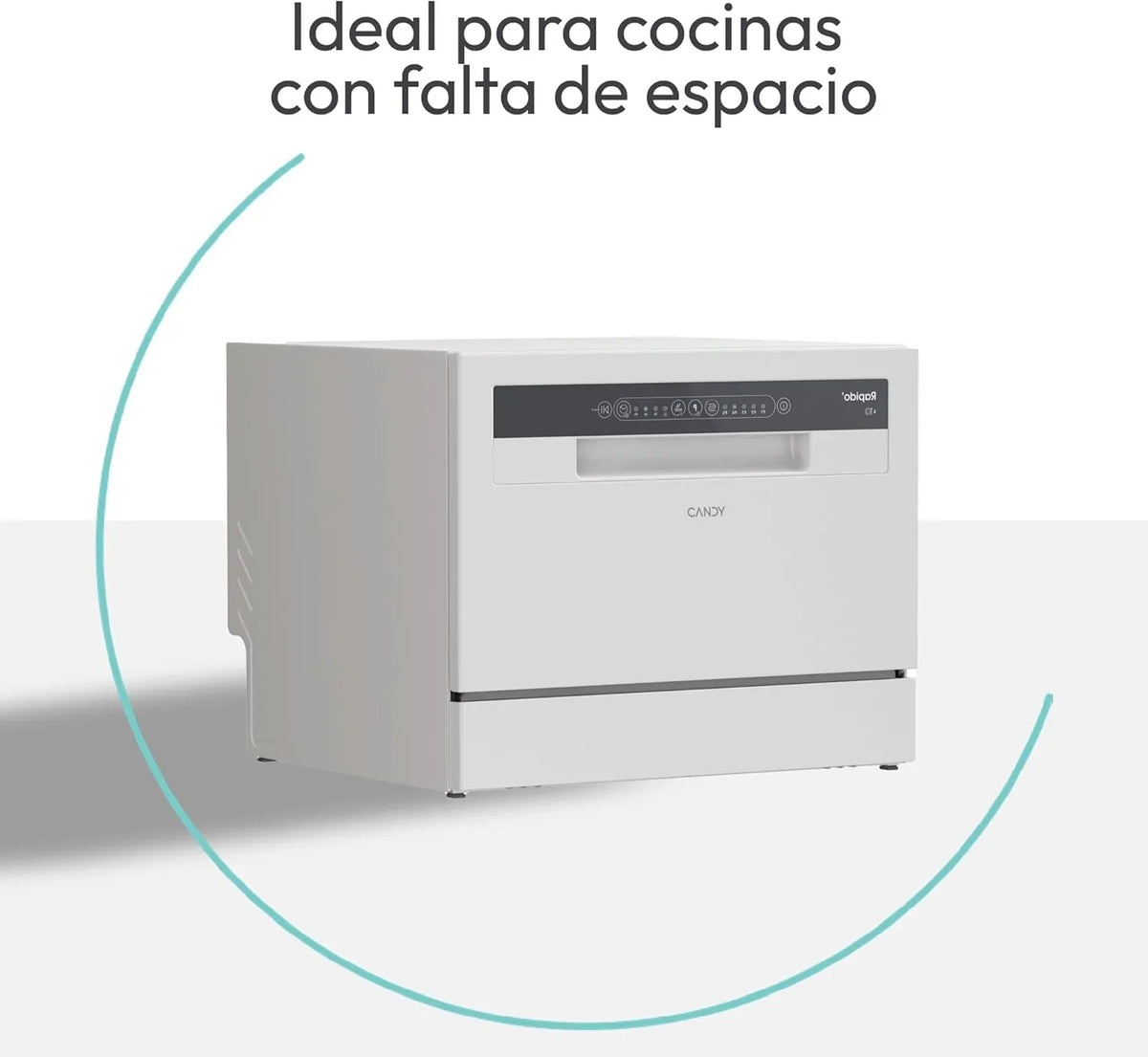 Candy CP 6E51LW Lavavajillas Compacto de Encimera 6 Servicios, 5 Programas, 51 dB, Blanco