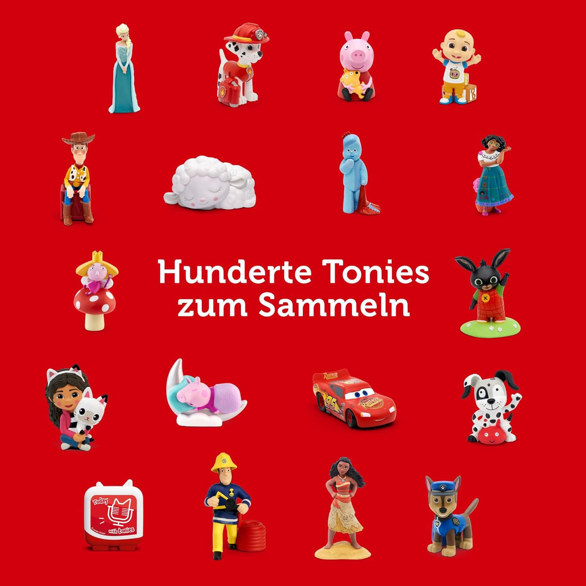 Toniebox Pack Inicio Azul con Creativo-Tonie y 4 Figuras Disney de Animales