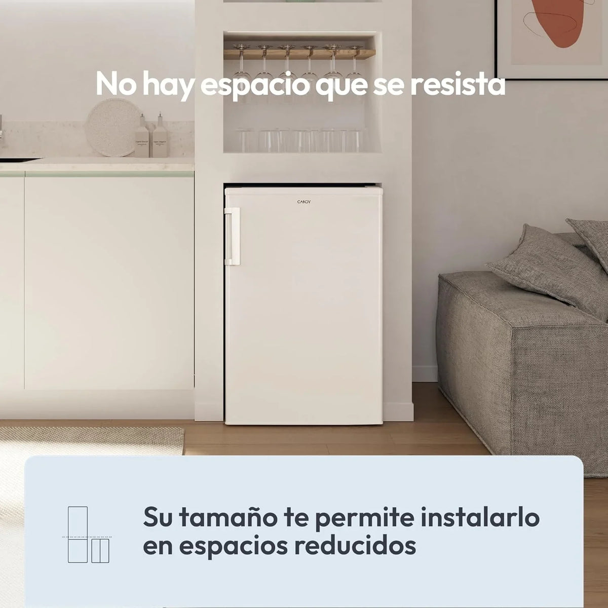 Candy CCTOS 544WHN Frigorífico Bajo Encimera 109 L con Congelador, Silencioso 40 dB, Blanco