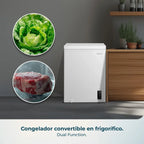 Cecotec Bolero CoolMarket Chest 143P White E Congelador Horizontal 143 L, Puerta ZeroG, Dual Function