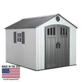 Caseta de Jardín de Resina 8 x 10 pies (2,4 x 3 m) con Puertas con Cerradura