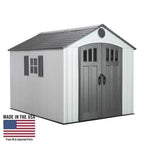 Caseta de Jardín de Resina 8 x 10 pies (2,4 x 3 m) con Puertas con Cerradura