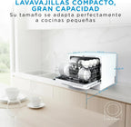 Midea Lavavajillas Compacto de Encimera 55 cm, 6 Servicios, 7 Programas, sin Instalación, Blanco