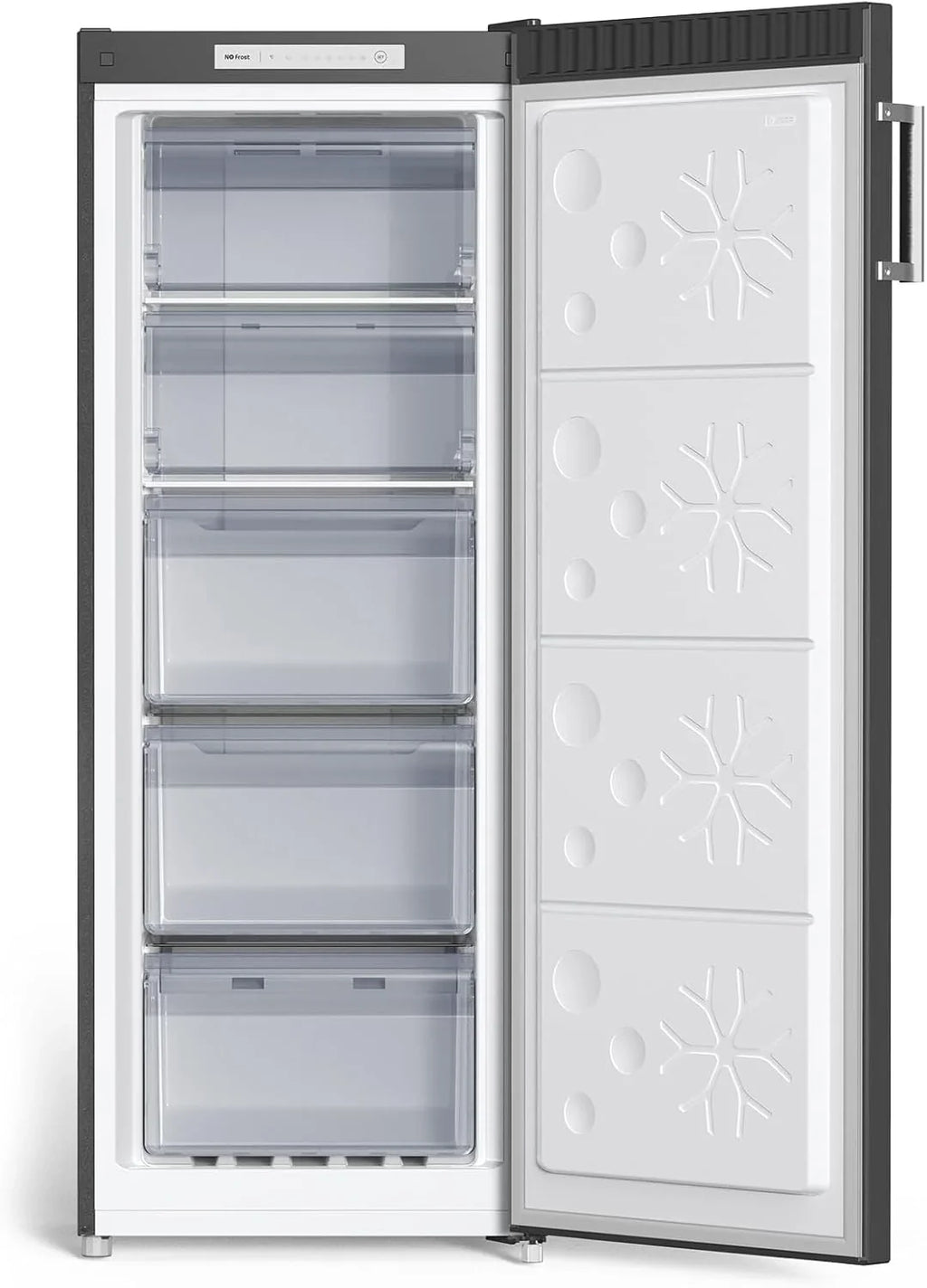 CHiQ FSD166NE4E Congelador Vertical No Frost 166 L, Control Electrónico, Inox Negro, Clase E