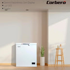 Corberó CCHH15024E Arcón Congelador 142 L con Display, Luz LED, Sistema Dual y Ruedas, Blanco