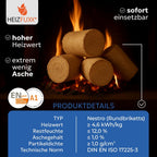 Briquetas de Madera Nestro XL Blue Palé 960 kg (96 x 10 kg) para Chimenea y Estufa