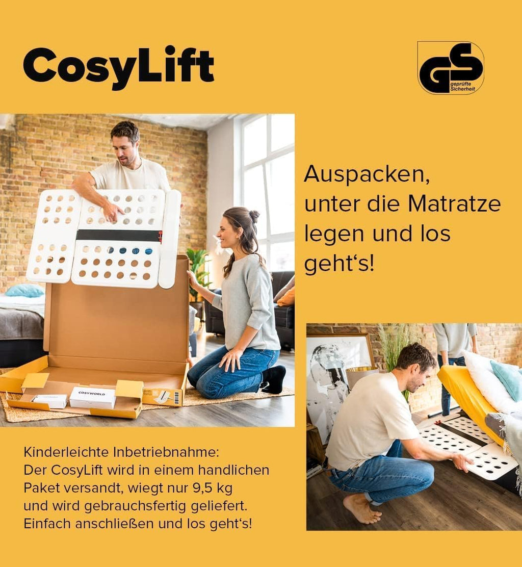COSYLIFT Somier Elevable Eléctrico Add-On para Cualquier Cama y Colchón, con Mando