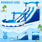 Castillo Hinchable XXL con 2 Toboganes de Agua, Piscina y Rocódromo, 630 x 290 x 285 cm